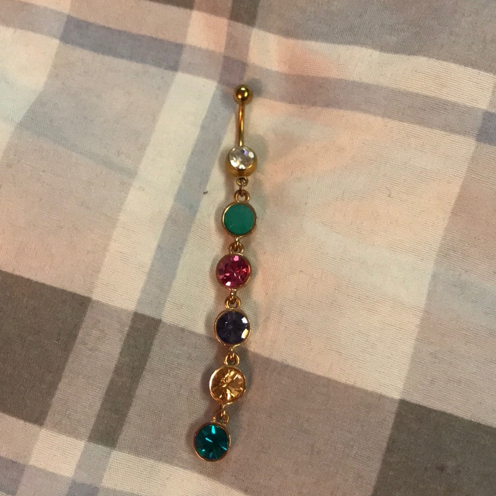 Belly button dangle ring.